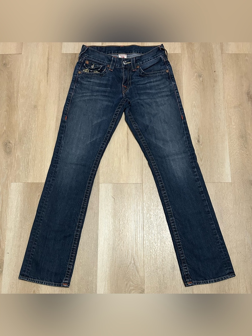 Men's Dark Blue Straight-Leg Jeans